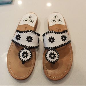 Jack Rodgers black and white flat sandal